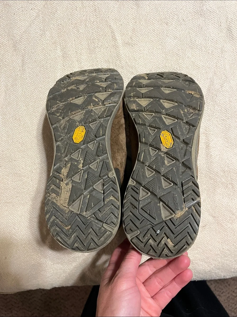 Merrell Brown and Green Suede Hiking Boots